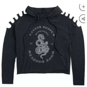 Reputation Stadium Tour Hoodie Cut Out Shoulders